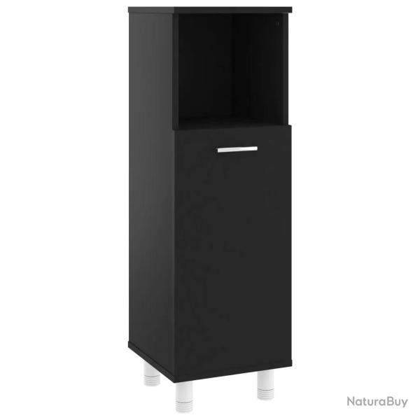 Armoire de salle de bain �l�gante avec rangement 30 x 30 x 95 cm en agglom�r� noir 02_0047720
