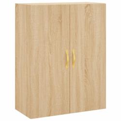 Armoire murale design polyvalente rangement suspendu 69,5 x 34 x 90 cm en bois d'ing&eacute;nierie ch&ecirc;ne s
