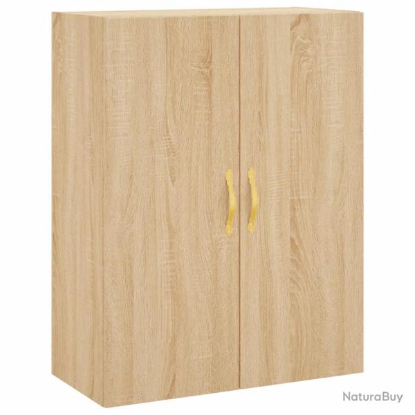 Armoire murale design polyvalente rangement suspendu 69,5 x 34 x 90 cm en bois d'ing�nierie ch�ne s