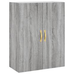 Armoire murale sonoma gris grande capacit&eacute; design moderne 69,5 x 34 x 90 cm en bois d'ing&eacute;nierie gr