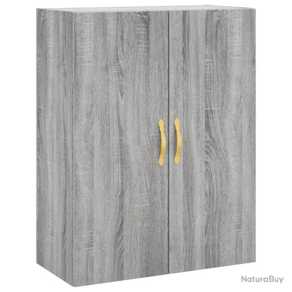 Armoire murale sonoma gris grande capacit� design moderne 69,5 x 34 x 90 cm en bois d'ing�nierie gr