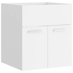 Armoire d'&eacute;vier design &eacute;pur&eacute; salle de bain 41 x 38,5 x 46 cm en bois d'ing&eacute;nierie blanc 02_0047793