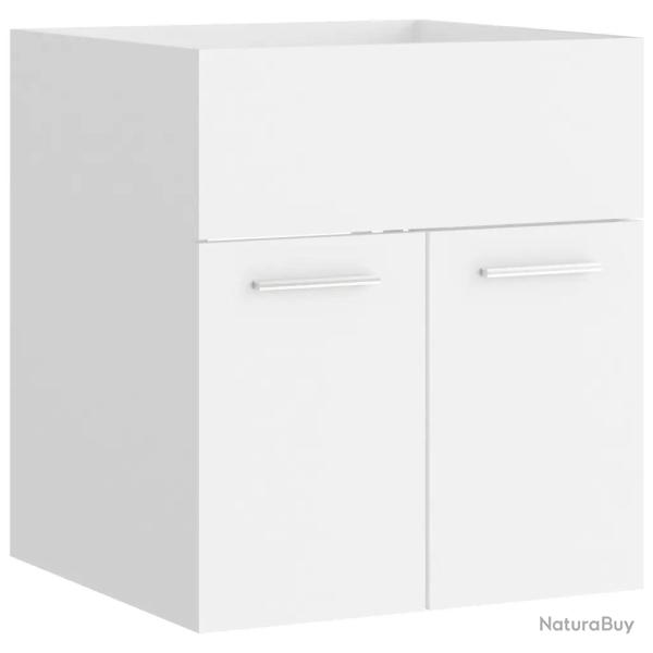 Armoire d'�vier design �pur� salle de bain 41 x 38,5 x 46 cm en bois d'ing�nierie blanc 02_0047793