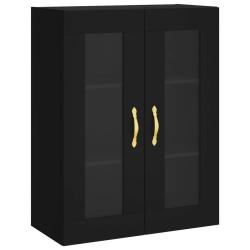 Armoire murale noire design moderne rangement pratique 69,5 x 34 x 90 cm en bois noir 02_0048611