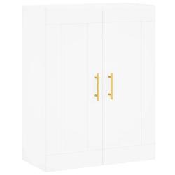 Armoire murale &eacute;l&eacute;gante avec 3 compartiments 69,5 x 34 x 90 cm en bois d'ing&eacute;nierie blanc 02_0048902