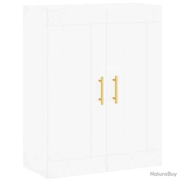 Armoire murale �l�gante avec 3 compartiments 69,5 x 34 x 90 cm en bois d'ing�nierie blanc 02_0048902