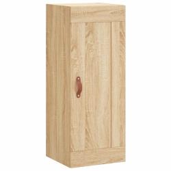 Armoire murale rangement &eacute;l&eacute;gante 34,5 x 34 x 90 cm en bois d'ing&eacute;nierie ch&ecirc;ne sonoma 02_0048939