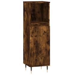 Armoire de bain &agrave; &eacute;tag&egrave;res ouverte design industriel salle de bain 30 x 30 x 100 cm en bois ch&ecirc;ne f
