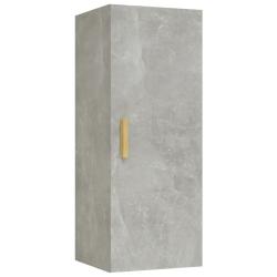 Armoire murale design polyvalent rangement pratique 34,5 x 34 x 90 cm en bois d'ing&eacute;nierie gris b&eacute;t