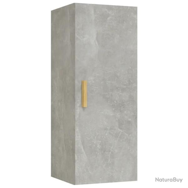 Armoire murale design polyvalent rangement pratique 34,5 x 34 x 90 cm en bois d'ing�nierie gris b�t