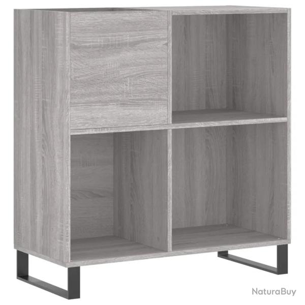 Armoire � disques vintage pratique rangement vinyles 84,5 x 38 x 89 cm en bois d'ing�nierie sonoma