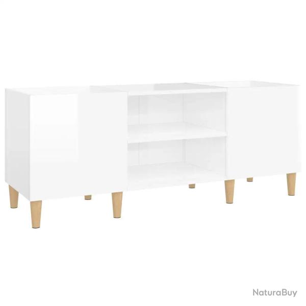 Armoire � disques classique rangement multidimensionnel 121 x 38 x 48 cm en bois d'ing�nierie blanc