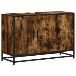 Armoire de lavabo r&eacute;tro &eacute;l&eacute;gante salle de bain 90 x 33 x 60 cm grand espace de rangement style indu