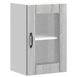 Armoire murale de cuisine design contemporain rangement 40 x 31 x 60 cm en bois d'ing&eacute;nierie gris 0