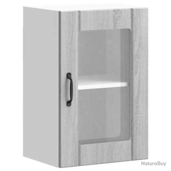 Armoire murale de cuisine design contemporain rangement 40 x 31 x 60 cm en bois d'ing�nierie gris 0