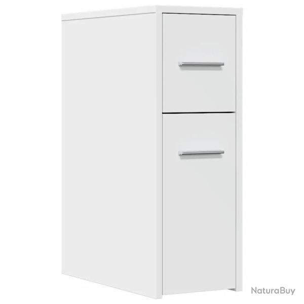 Armoire de salle de bain �troite avec roulettes rangement d�coration 22 x 44 x 61 cm en bois d'ing�