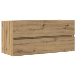 Armoire lavabo murale design moderne salle de bain 100 x 38,5 x 45 cm en bois d'ing&eacute;nierie ch&ecirc;ne ar
