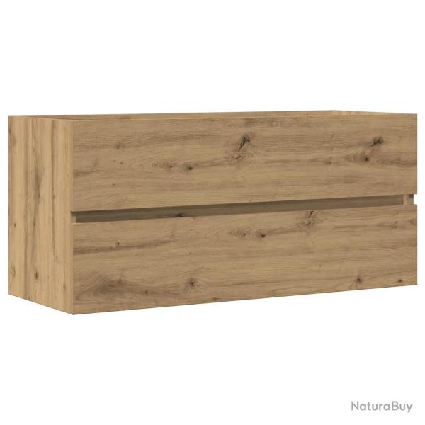Armoire lavabo murale design moderne salle de bain 100 x 38,5 x 45 cm en bois d'ing�nierie ch�ne ar
