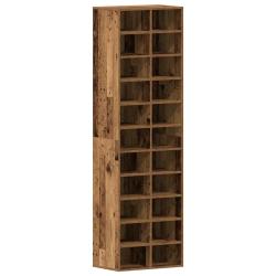 Armoire &agrave; chaussures design &eacute;l&eacute;gant rangement pratique 54 x 34 x 183 cm en bois ing&eacute;nierie vieux bo