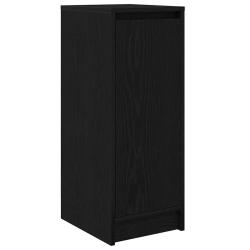 Armoire &agrave; chaussures elegante avec 1 porte et 4 &eacute;tag&egrave;res 29,5 x 34 x 76 cm en bois d'ing&eacute;nierie noi