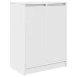 Armoire &agrave; chaussures blanche design moderne rangement 57 x 34 x 76 cm en bois d'ing&eacute;nierie blanc 02