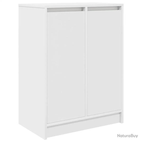 Armoire � chaussures blanche design moderne rangement 57 x 34 x 76 cm en bois d'ing�nierie blanc 02