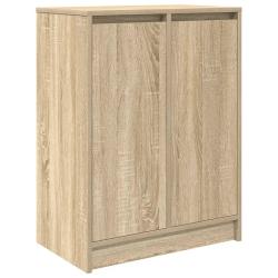 Armoire &agrave; chaussures moderne avec 8 &eacute;tag&egrave;res rangement pratique 57 x 34 x 76 cm en bois d'ing&eacute;nieri