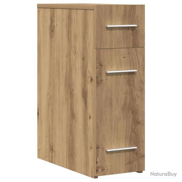 Armoire d'apothicaire design moderne pour salle � manger 20 x 45 x 60 cm avec 3 tiroirs en bois d'i