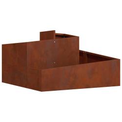 Cache-pot de jardin modernis&eacute; 80 x 80 x 50 cm ext&eacute;rieur durable style industriel en acier marron 02