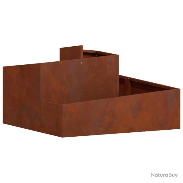 Cache-pot de jardin modernis� 80 x 80 x 50 cm ext�rieur durable style industriel en acier marron 02