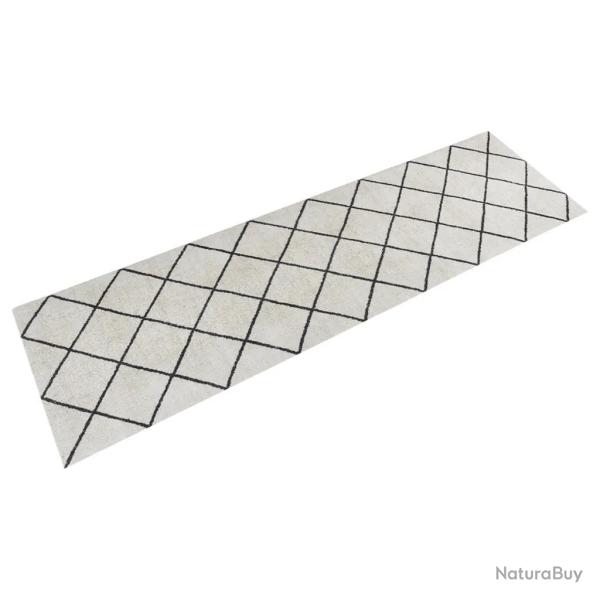 Tapis de cuisine lavable moelleux design �l�gant 150 x 45 cm en velours gris 02_0046059