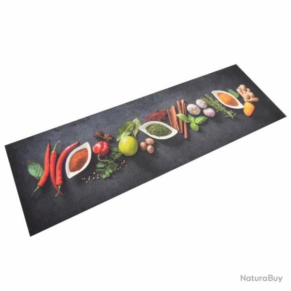 Tapis de cuisine lavable design �l�gant impression d'�pices 180 x 60 cm en velours multicolore 02_0
