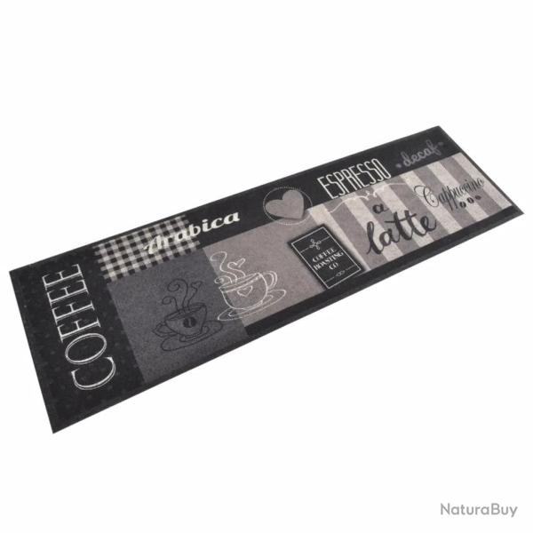 Tapis de cuisine lavable design �l�gant 150 x 45 cm antid�rapant en velours noir 02_0046047