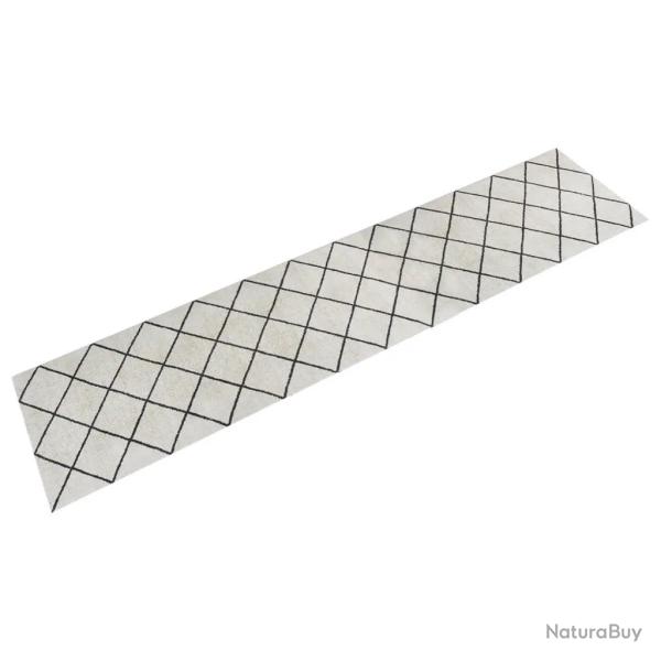 Tapis de cuisine lavable impression carr�e 300 x 60 cm doux antid�rapant style moderne en velours g
