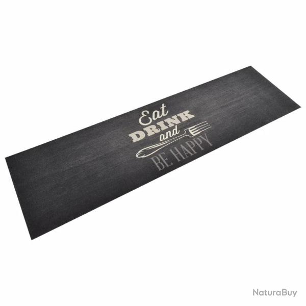 Tapis de cuisine design moderne lavable 150 x 45 cm usage int�rieur antid�rapant en velours noir 02