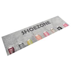 Tapis de cuisine lavable &eacute;l&eacute;gant design impression Shoezone 150 x 45 cm antid&eacute;rapant en velours noi
