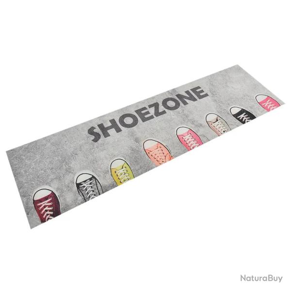 Tapis de cuisine lavable �l�gant design impression Shoezone 150 x 45 cm antid�rapant en velours noi
