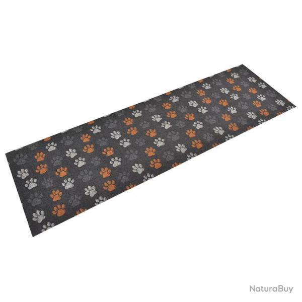 Tapis de cuisine lavable impression de pattes 180 x 60 cm fonction antid�rapante design �l�gant en