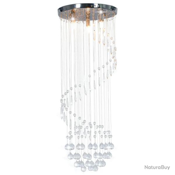 Plafonnier spirale moderne design extravagant 30 x 80 cm �clairage optimal en m�tal argent� 02_0046