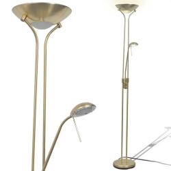 Lampadaire &agrave; LED moderne avec &eacute;clairage r&eacute;glable 180 x 25 cm double fonction style design en acier