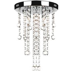 Plafonnier &eacute;l&eacute;gant d&eacute;coration cristal 24,8 x 34,5 cm style moderne usage domestique en m&eacute;tal blanc