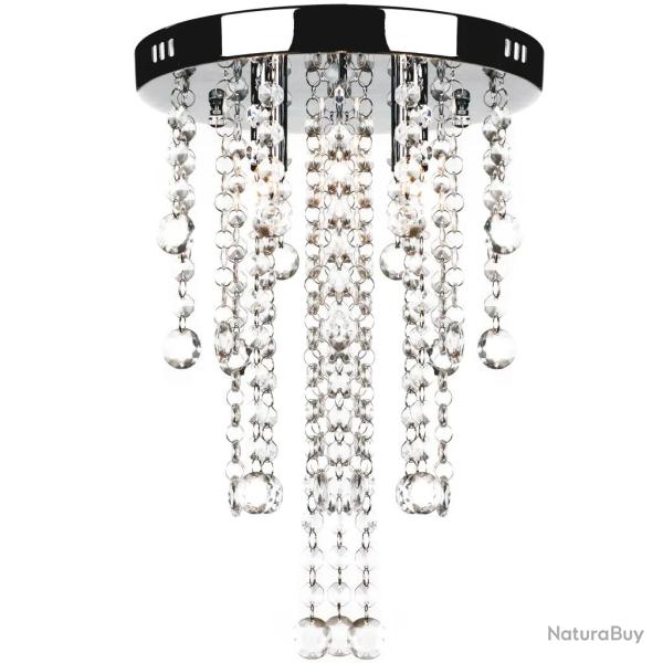 Plafonnier �l�gant d�coration cristal 24,8 x 34,5 cm style moderne usage domestique en m�tal blanc