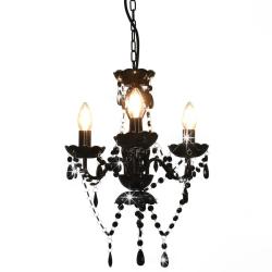 Lustre rond design extravagant 36 x 42 cm charme &eacute;l&eacute;gant ambiance cosy en m&eacute;tal noir 02_0046404