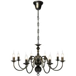 Lustre en m&eacute;tal classique &eacute;l&eacute;gant salon 80 x 45 cm finition antique style r&eacute;sidentiel en m&eacute;tal noir