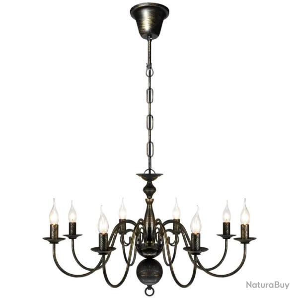Lustre en m�tal classique �l�gant salon 80 x 45 cm finition antique style r�sidentiel en m�tal noir