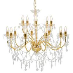 Lustre en m&eacute;tal classique pour salon 80 x 74 cm 15 ampoules E14 design &eacute;l&eacute;gant en dor&eacute; 02_0046419
