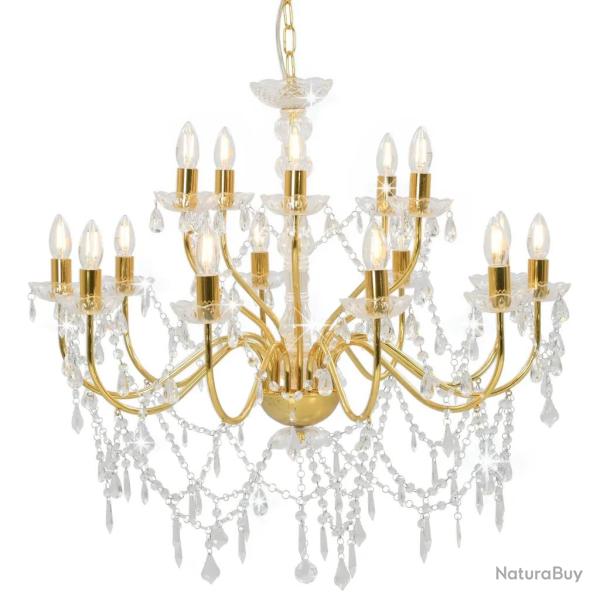 Lustre en m�tal classique pour salon 80 x 74 cm 15 ampoules E14 design �l�gant en dor� 02_0046419