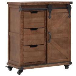 Armoire de rangement classique vintage buffet bas 64 x 33 x 75 cm en bois de sapin massif marron 02