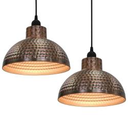 Lot de 2 plafonniers semi-sph&eacute;riques design moderne 26 x 16 cm en m&eacute;tal cuivre 02_0046267