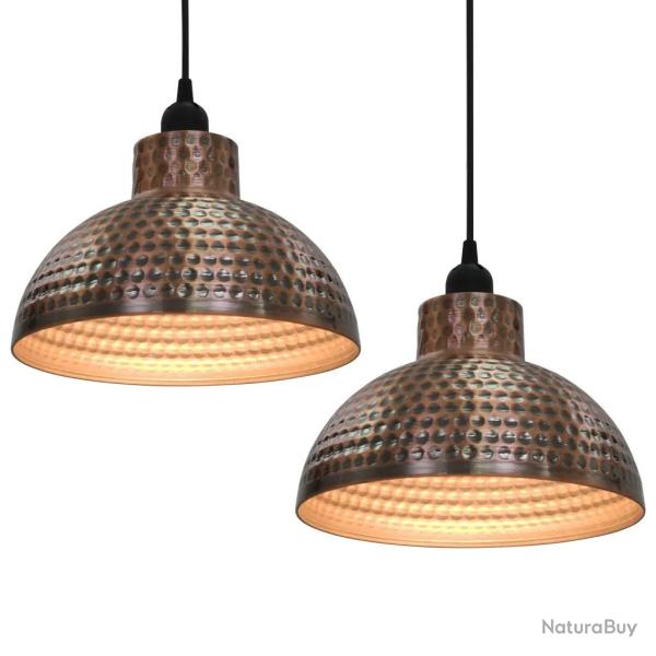 Lot de 2 plafonniers semi-sph�riques design moderne 26 x 16 cm en m�tal cuivre 02_0046267